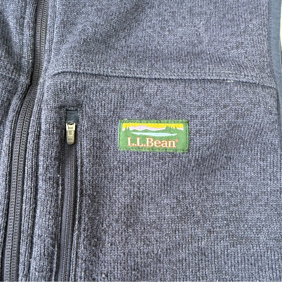 Men’s L.L. Bean Heathered Blue Sweater Fleece Vest | Size Medium - Picture 4 of 6